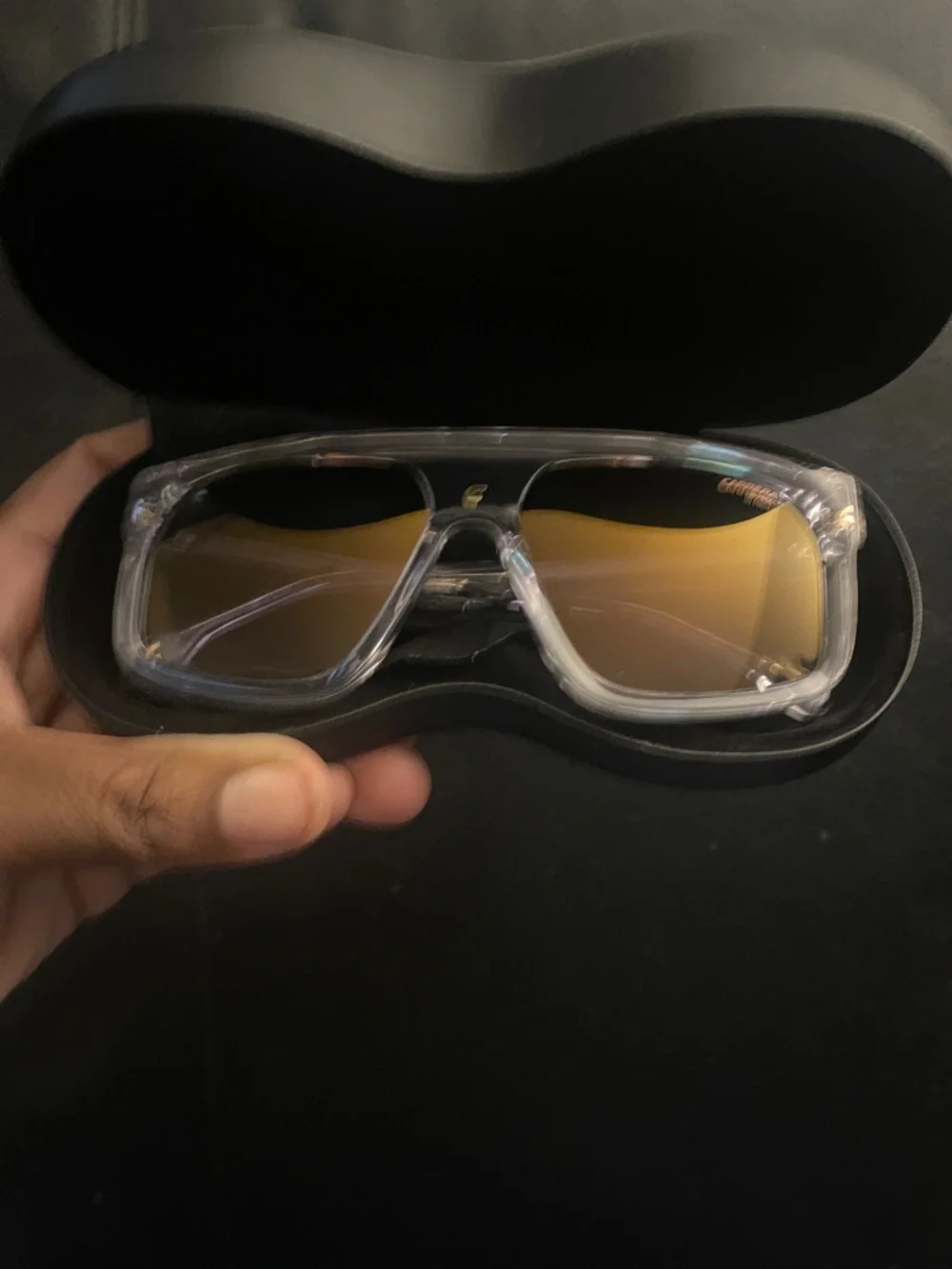 CARRERA 1061/S 9001V TRANSPARENT GOLD AUTHENTIC SUNGLASSES W/CASE 59-16
